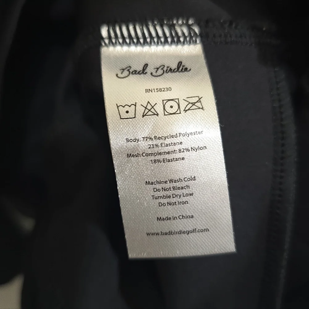 Bad Birdie Hybrid Long Sleeve Black Mini Dress Small Sporty Golf - Picture 9 of 9